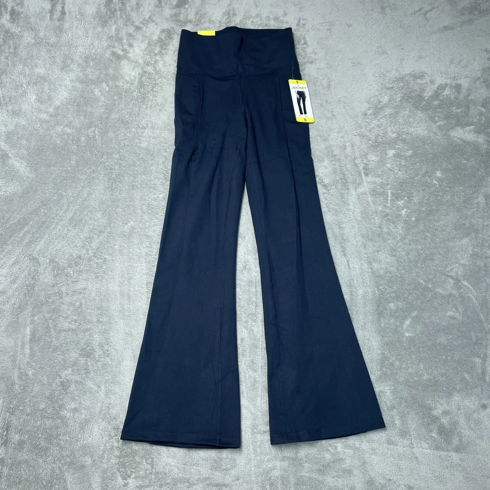 Jockey Women's S Studio Flare Pants Neo Navy H0791 - Picture 2 of 10